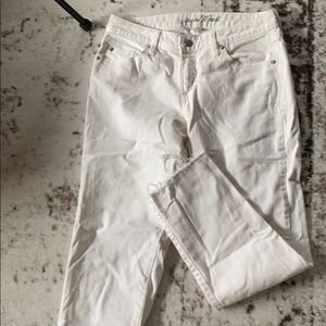White denim straight jeans